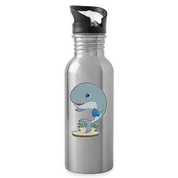 Jeu de cartes Whale Poker Poker - Gourde avec paille intégrée - argent clair - Droite