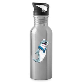Dolphin Sailor Chapeau de marin - Gourde avec paille intégrée - argent clair - Droite