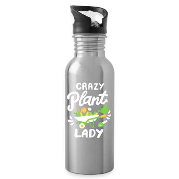 Garten Pflanzen - Trinkflasche mit integriertem Trinkhalm - Lightsilver - Rechts