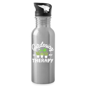 Garten Gartenarbeit - Trinkflasche mit integriertem Trinkhalm - Lightsilver - Rechts