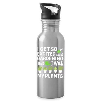 Garten Gartenarbeit Gießkanne - Trinkflasche mit integriertem Trinkhalm - Lightsilver - Rechts