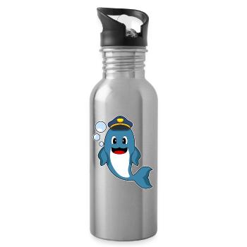 Dolphin Policier Police - Gourde avec paille intégrée - argent clair - Droite