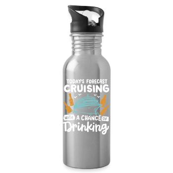 Kreuzfahrt Trinken - Trinkflasche mit integriertem Trinkhalm - Lightsilver - Rechts