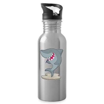 Fléchette de requin - Gourde avec paille intégrée - argent clair - Droite