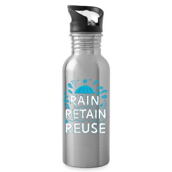 Rain Keep Réutilisation - Gourde avec paille intégrée - argent clair - Droite