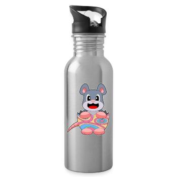 Mouse Easter Easter Egg - Water bottle with straw - silver - Right