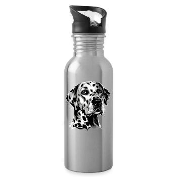 Amoureux des chiens dalmates J’adore les dalmatiens - Gourde avec paille intégrée - argent clair - Droite