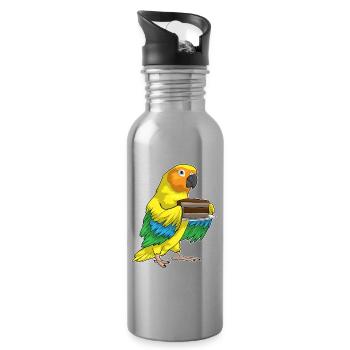 Parrot Cake - Water bottle with straw - silver - Right