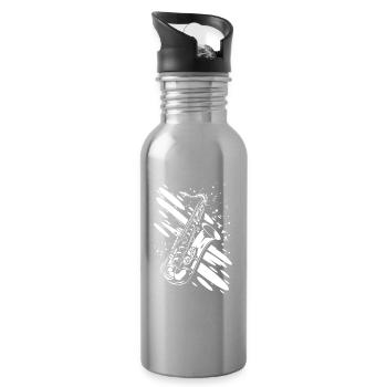Saxophone - Water bottle with straw - silver - Right