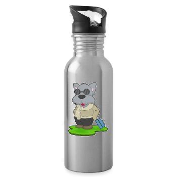 Valise de voyage pour chien - Gourde avec paille intégrée - argent clair - Droite