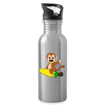 Monkey Banana - Water bottle with straw - silver - Right
