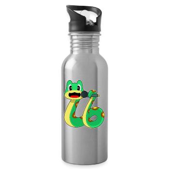 Chant Serpent Chanteur Microphone - Gourde avec paille intégrée - argent clair - Droite