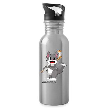 Cat Bâton de Hockey sur Glace - Gourde avec paille intégrée - argent clair - Droite