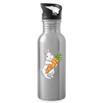 Rabbit Carrot - Water bottle with straw - silver - Right