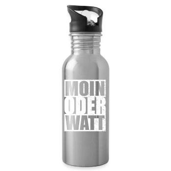 Moin Oder Watt Ruhrgebiet Ruhrpott Hamburg Moin - Trinkflasche mit integriertem Trinkhalm - Lightsilver - Rechts
