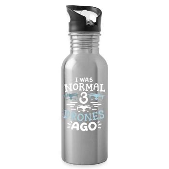 Drohnenpilot Drohnenbediener - Trinkflasche mit integriertem Trinkhalm - Lightsilver - Rechts
