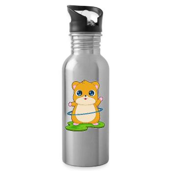 Gymnastique d’entraînement avec cerceau de fitness pour hamsters - Gourde avec paille intégrée - argent clair - Droite