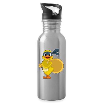 Sac d’Argent du Bandit Canard - Gourde avec paille intégrée - argent clair - Droite