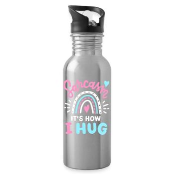 Sarkasmus Sarkastisch - Trinkflasche mit integriertem Trinkhalm - Lightsilver - Rechts