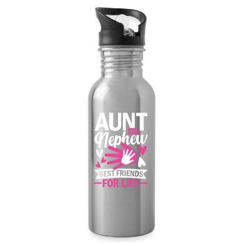 aunt and nephew best friends for life - Trinkflasche mit integriertem Trinkhalm - Lightsilver - Rechts