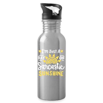 Sarkastischer Humor Sarkasmus - Trinkflasche mit integriertem Trinkhalm - Lightsilver - Rechts