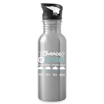 Sarkasmus sarkastischer Humor - Trinkflasche mit integriertem Trinkhalm - Lightsilver - Rechts