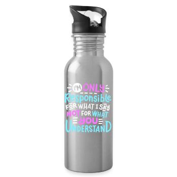 Sarkasmus sarkastischer Humor - Trinkflasche mit integriertem Trinkhalm - Lightsilver - Rechts
