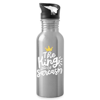 Sarkasmus sarkastisch - Trinkflasche mit integriertem Trinkhalm - Lightsilver - Rechts