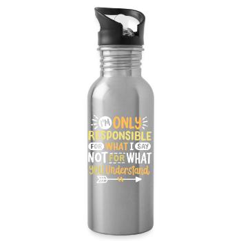 Sarkasmus sarkastischer Humor - Trinkflasche mit integriertem Trinkhalm - Lightsilver - Rechts