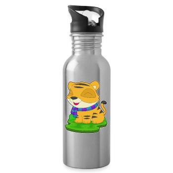 Écharpe d’hiver Tigre - Gourde avec paille intégrée - argent clair - Droite