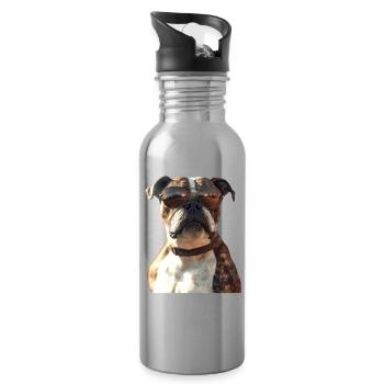 Deutscher Boxer Hunde Boxerverein German Boxer - Trinkflasche mit integriertem Trinkhalm - Lightsilver - Rechts