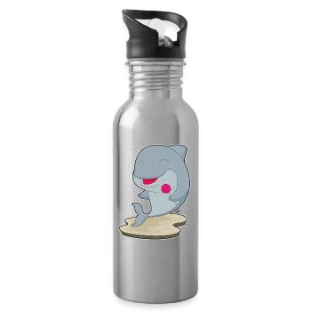 Dolphin lollipop - Water bottle with straw - silver - Right
