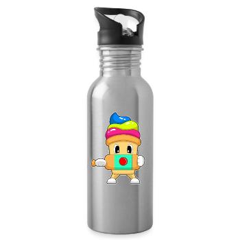 Cupcake Cricket Cricketschläger - Trinkflasche mit integriertem Trinkhalm - Lightsilver - Rechts