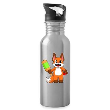 Fox Cricket Cricket Bat - Water bottle with straw - silver - Right