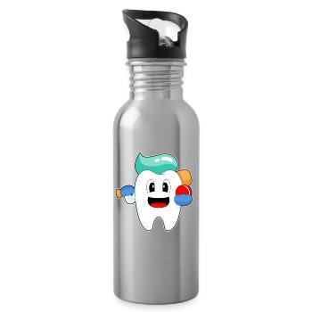 Tooth Cricket Cricket Bat - Gourde avec paille intégrée - argent clair - Droite