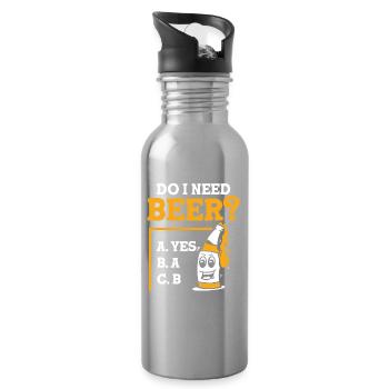 Do I need beer - Trinkflasche mit integriertem Trinkhalm - Lightsilver - Rechts