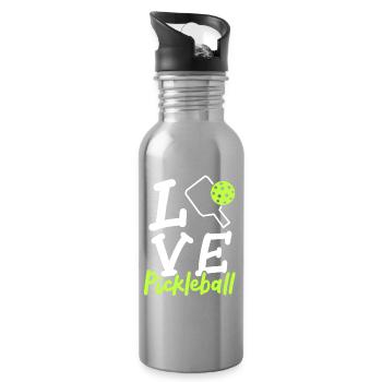 Pickleball Spieler Pickleball Liebhaber - Trinkflasche mit integriertem Trinkhalm - Lightsilver - Rechts
