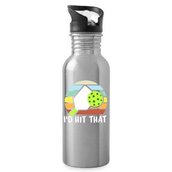 Pickleball-Spieler - Trinkflasche mit integriertem Trinkhalm - Lightsilver - Rechts