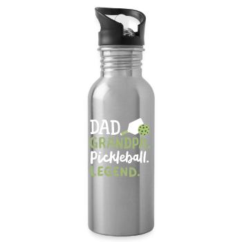 Pickleball-Spieler Papa Opa - Trinkflasche mit integriertem Trinkhalm - Lightsilver - Rechts