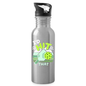 Pickleball-Spieler Paddleball - Trinkflasche mit integriertem Trinkhalm - Lightsilver - Rechts