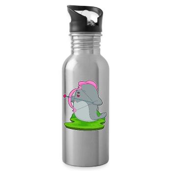 Seal Archer Arrow Bow - Water bottle with straw - silver - Right