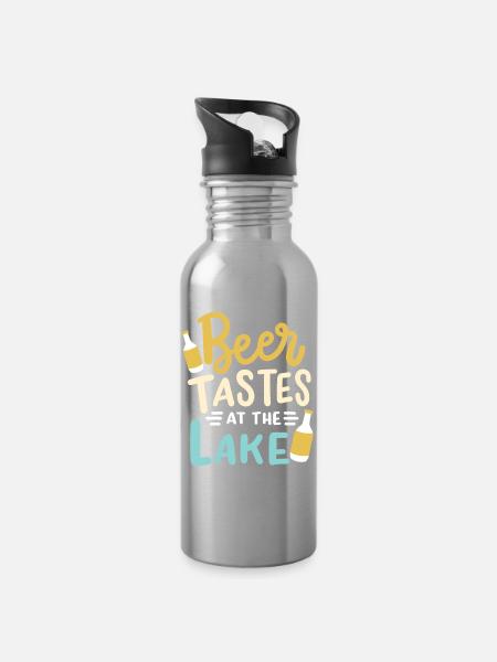 See Camping Zelten - Trinkflasche mit integriertem Trinkhalm - Lightsilver