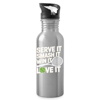 Tennis Power Serve Smash Victory - Gourde avec paille intégrée - argent clair - Droite