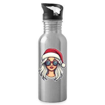 Winterglam Santa Sonnenbrille Kunst - Trinkflasche mit integriertem Trinkhalm - Lightsilver - Rechts