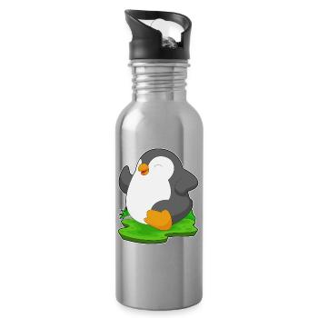 Pinguin Jogger Joggen Sport - Trinkflasche mit integriertem Trinkhalm - Lightsilver - Rechts
