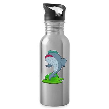 Whale Jogger Jogging Sport - Water bottle with straw - silver - Right