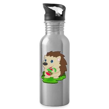 Porcupine Christmas Bauble - Water bottle with straw - silver - Right