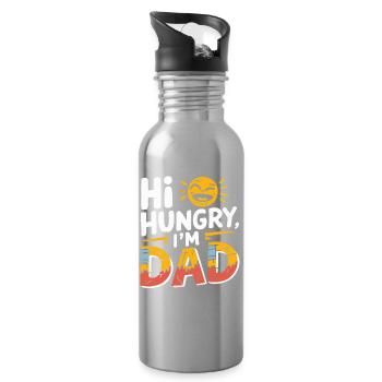 Husband of the gods - daddy jokes - Water bottle with straw - silver - Right