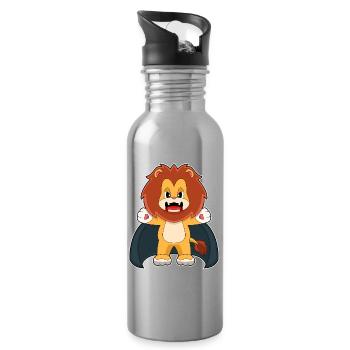 Lion Halloween Vampire - Water bottle with straw - silver - Right