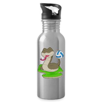 serpent joueur de volley-ball volley-ball - Gourde avec paille intégrée - argent clair - Droite